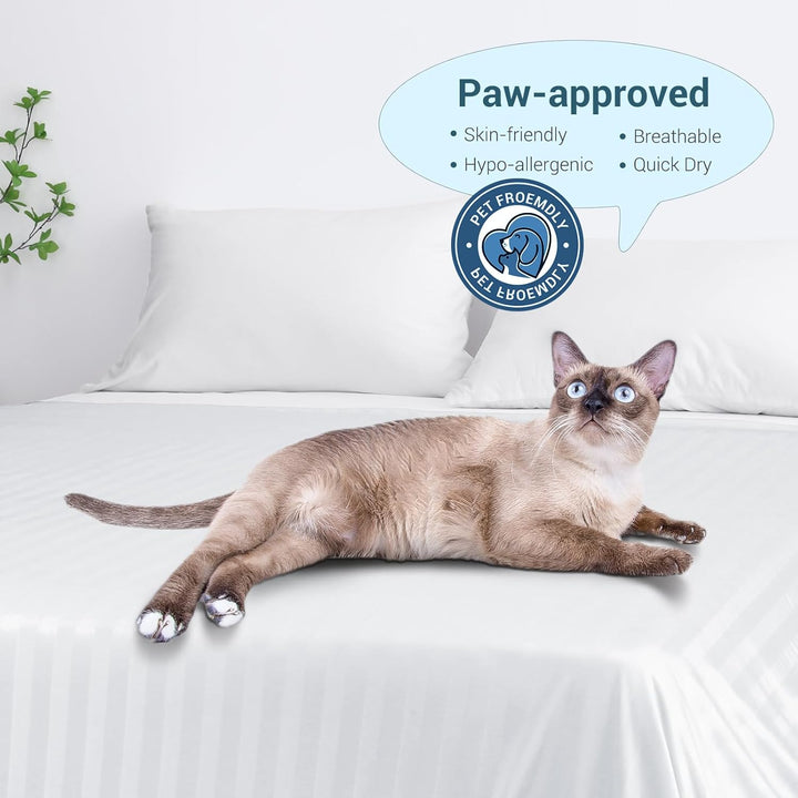 3.0 Cooling Fabric Q-max > 0.5 Ultra-Soft White Striped Blanket of White | Kalsten