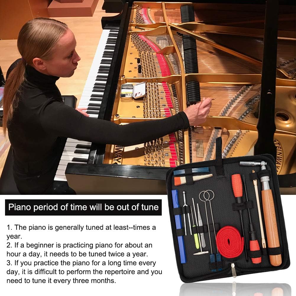 Professional 16-piece piano tuning kit with storage case - Arvena
