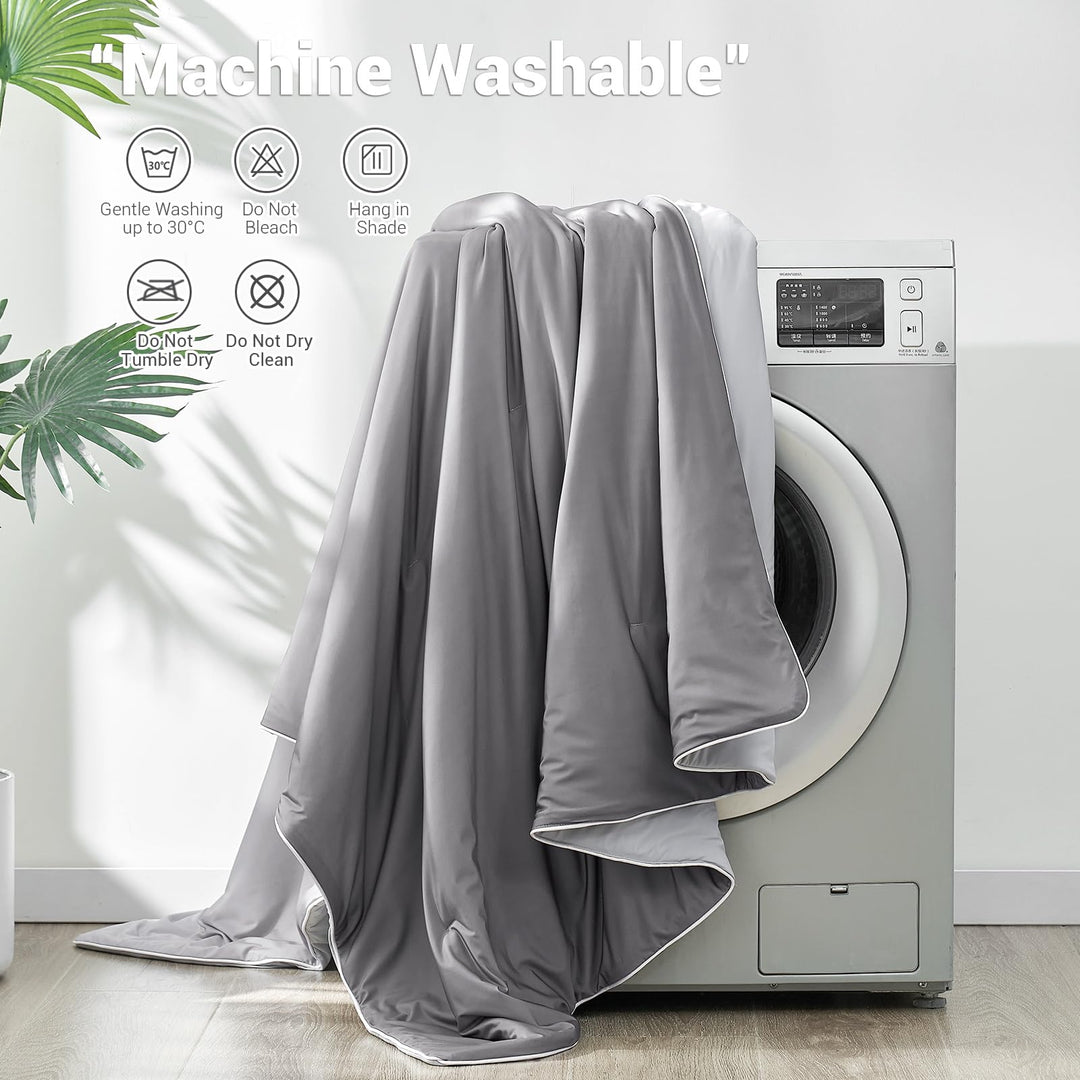 Cooling Comforter Q-Max > 0.5, Breathable & Soft, Gradient Gray | Kalsten