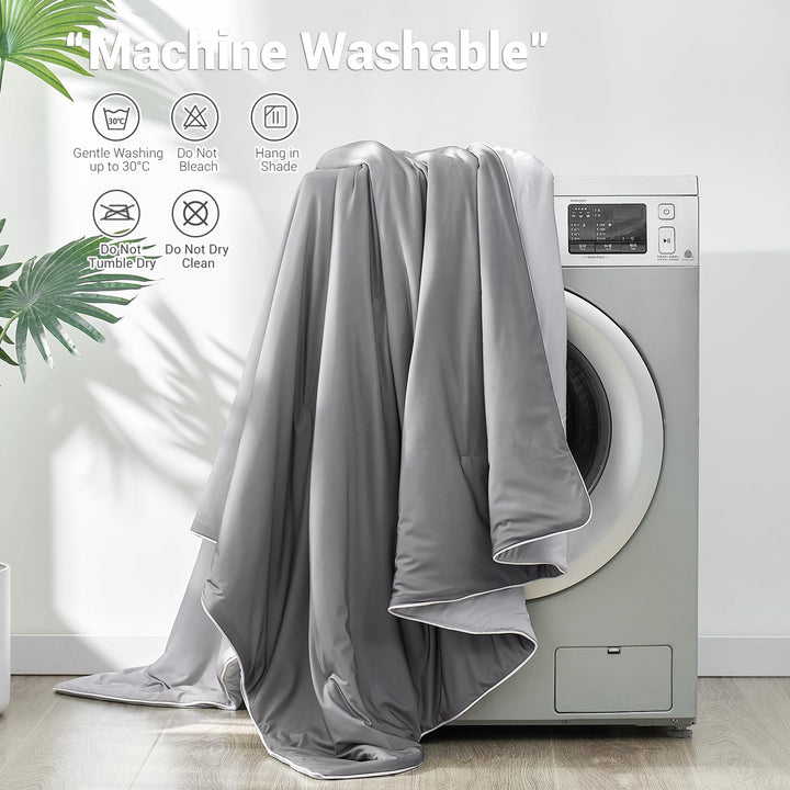 Cooling Comforter Q-Max > 0.5, Breathable & Soft, Gradient Gray | Kalsten