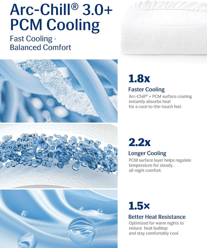 Cooling Mattress Pad King, Upgraded  3.0 + PCM Cooling Washable Mattress Protector for Hot Sleepers, White | Kalsten