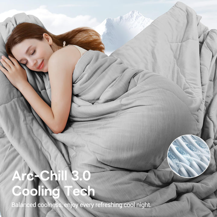 Cooling Duvet for Night Sweats –  Q-Max 0.5, Soft Double-Layer Summer Blanket | Kalsten