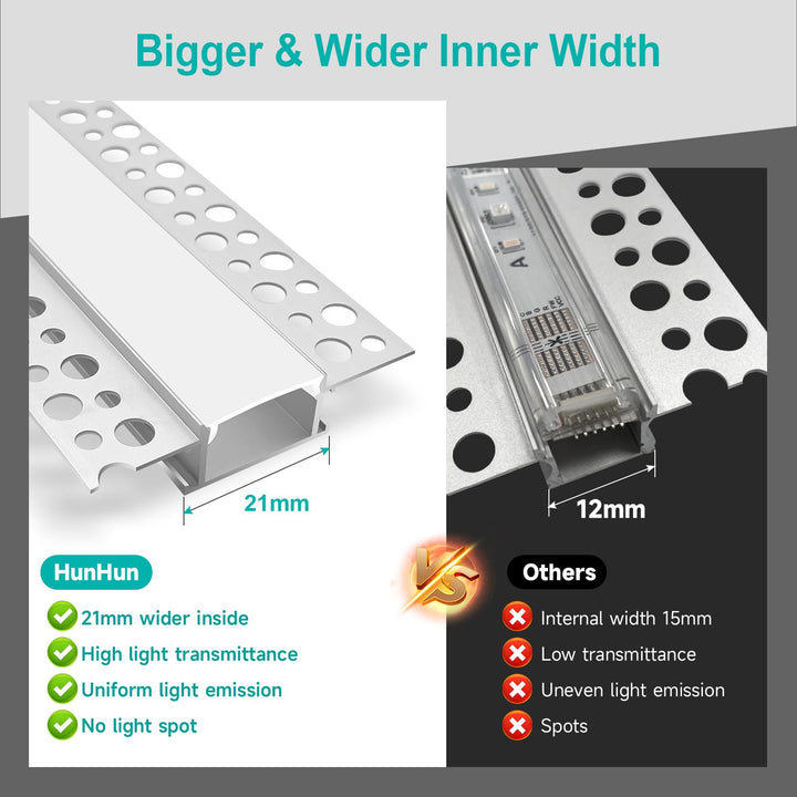 Aluminum LED Channel with Diffuser – 10 Pack