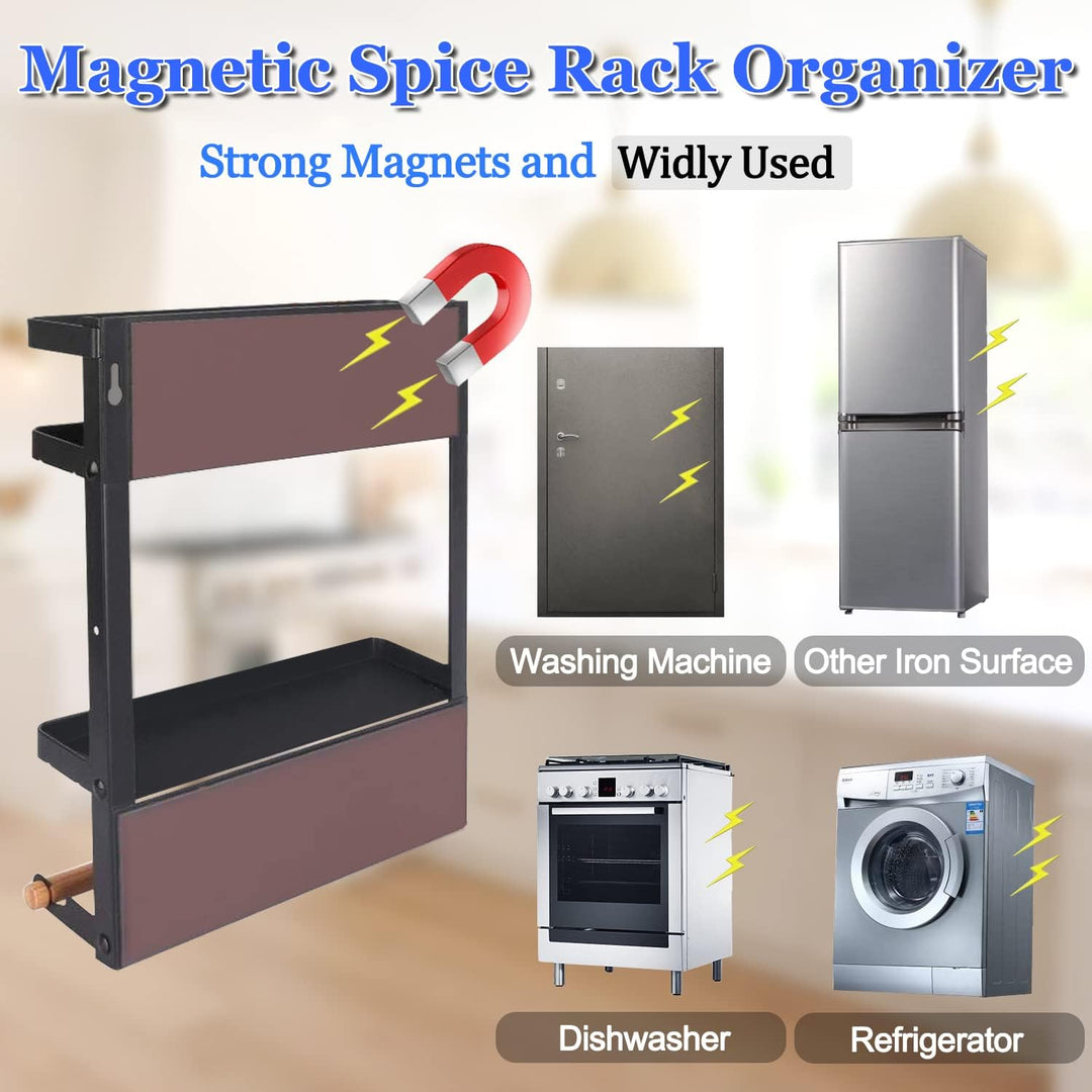 Kalsten | Magnetic Fridge Spice Rack with Paper Towel Holder – Oryden