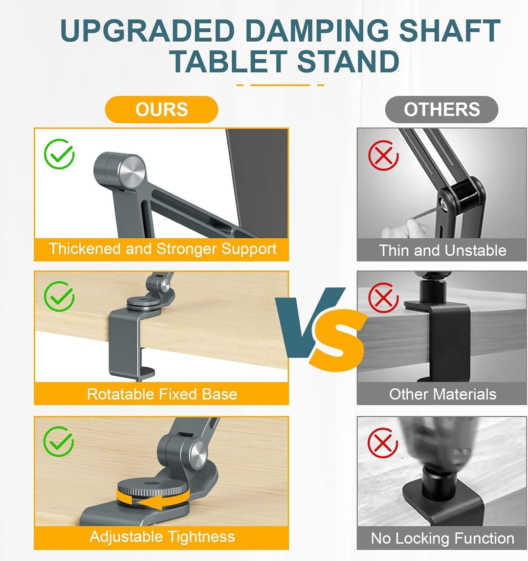Kalsten | Adjustable Aluminum Tablet Desk Stand with 360° Rotation – Movaro