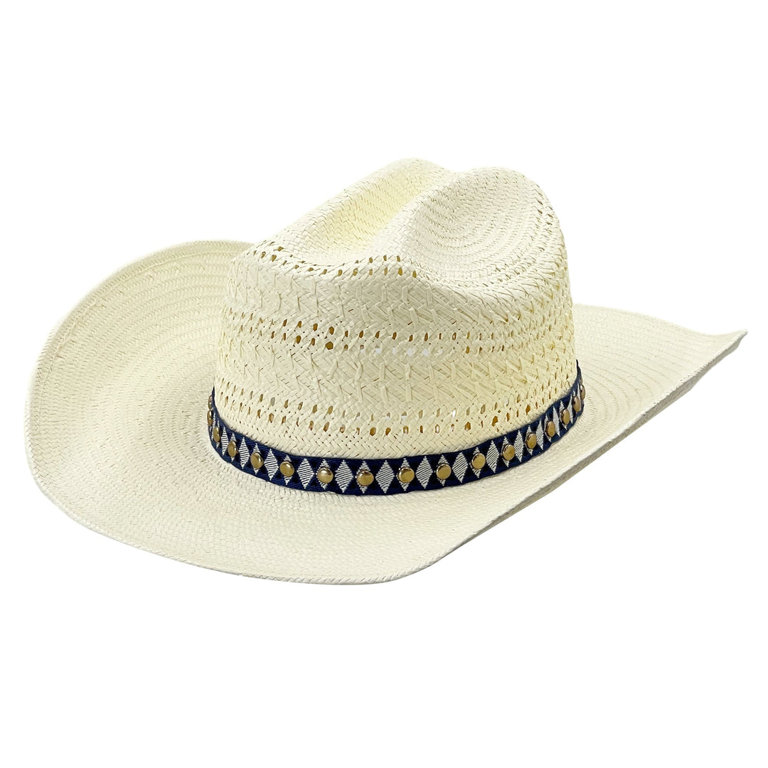 Curved-Brim Straw Hat – Cut-Out Crown Detail | Kalsten