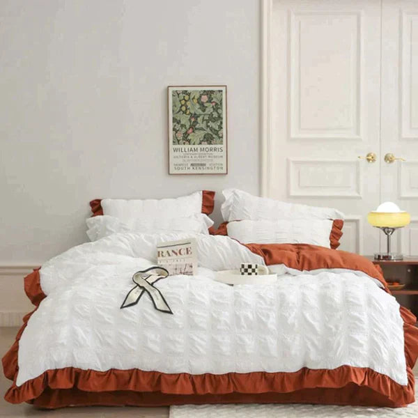 Icy Seersucker Summer Cool Quilt Lace 4-piece Set | Kalsten