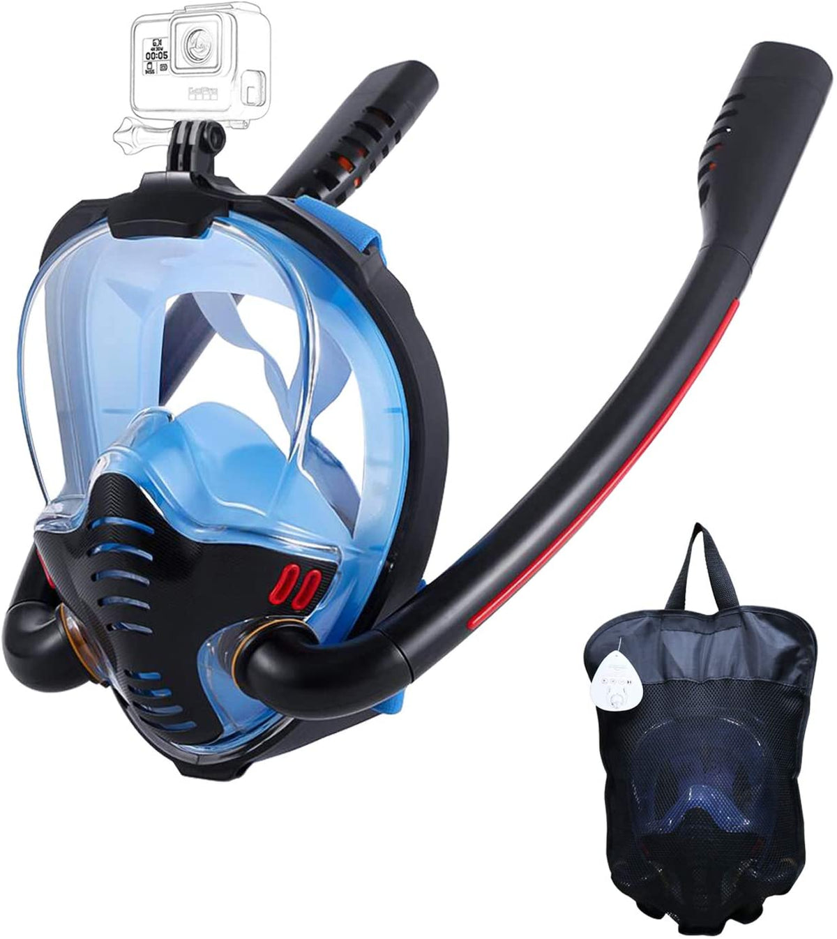 Skanto Snorkel Mask with Anti-Fog Cloth, 180 Degree Panoramic View HD