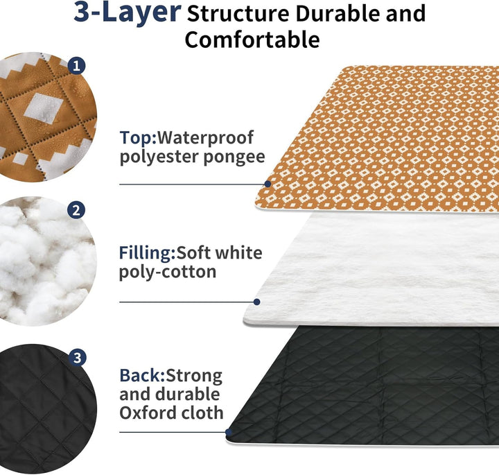 Kalsten | Extra Large Waterproof Picnic Blanket 200 × 200 cm with 3 Layers – MeadowRest