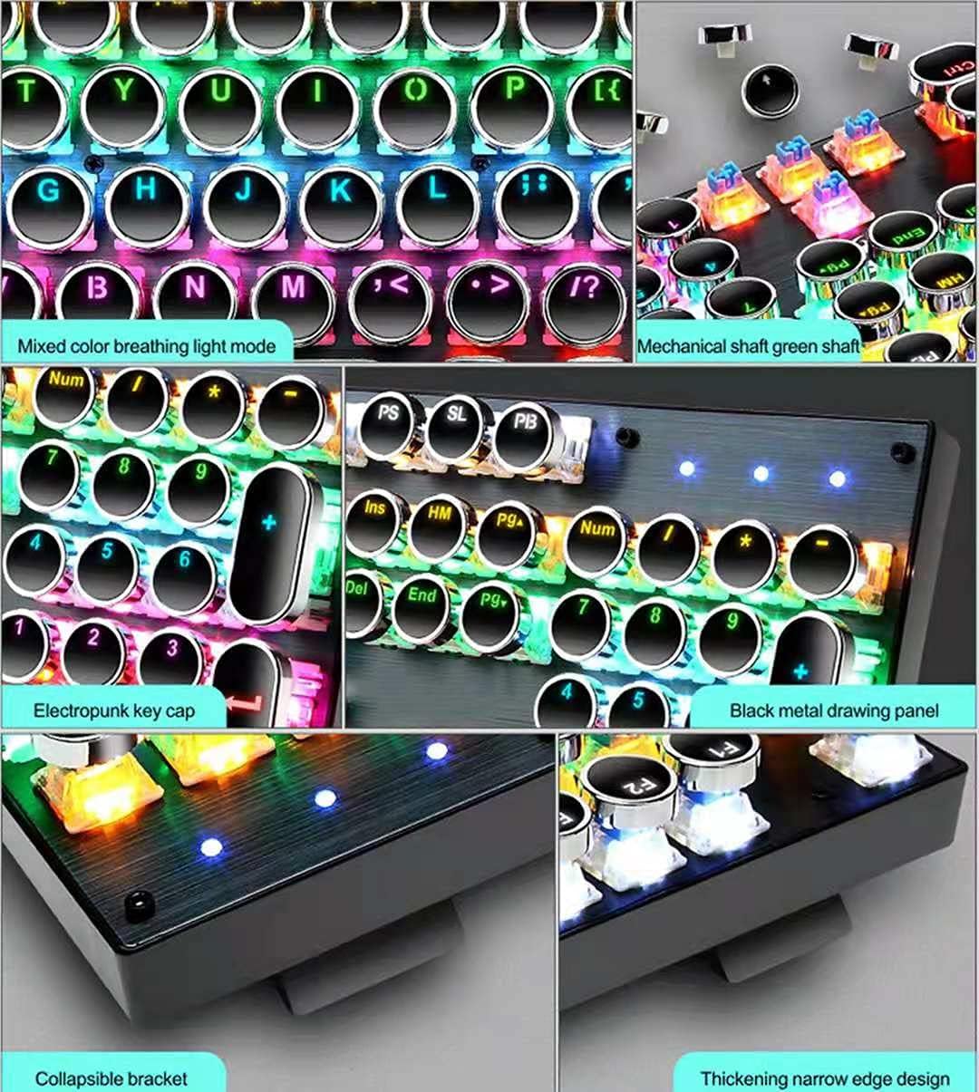 Kalsten | 87-Key Mechanical Gaming Keyboard RGB Backlit Blue Switch