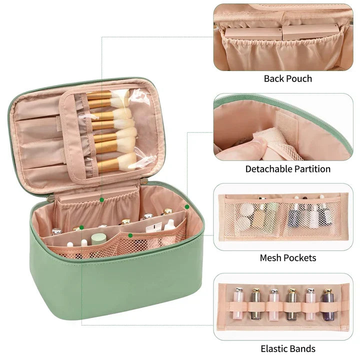Skanto | Practical Makeup Organizer for Travel | With Compartments and Dividers