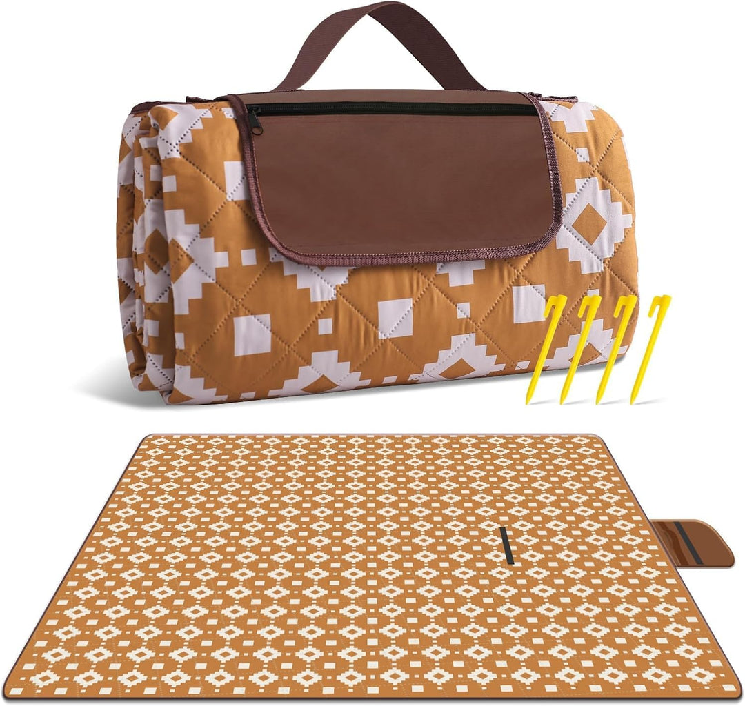 Kalsten | Extra Large Waterproof Picnic Blanket 200 × 200 cm with 3 Layers – MeadowRest