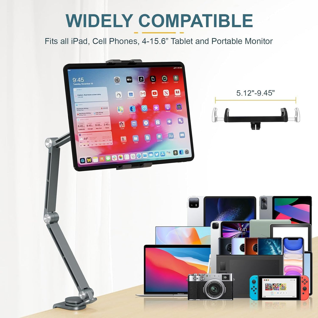 Kalsten | Adjustable Aluminum Tablet Desk Stand with 360° Rotation – Movaro