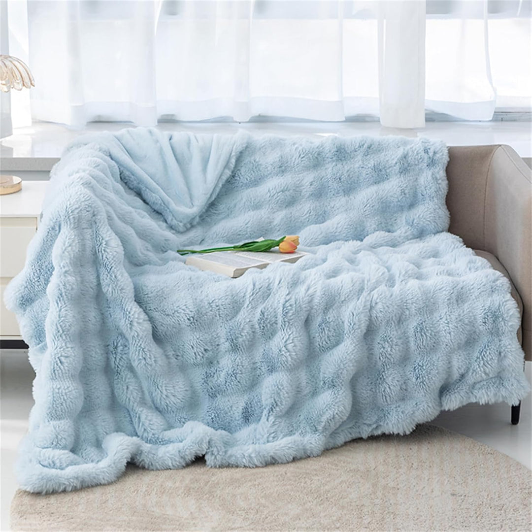 Kalsten | Faux Fur Chunky Knit Duvet Cover Throw