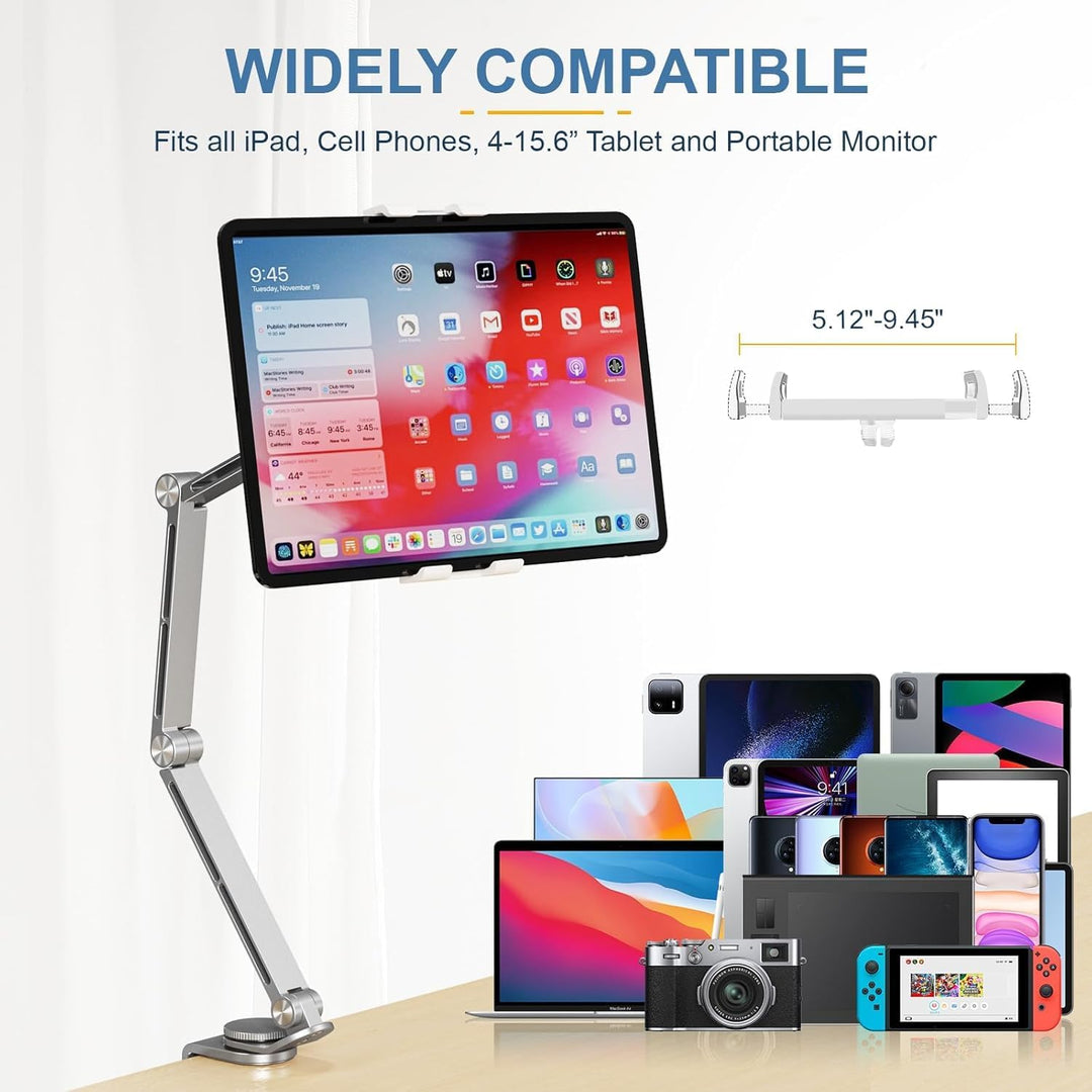 Kalsten | Adjustable Aluminum Tablet Desk Stand with 360° Rotation – Movaro