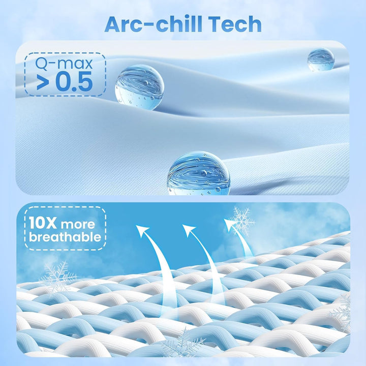 2-Pack Premium Silky Super Cooling Blue Pillowcases –  Extreme Q-Max 0.5 | Kalsten