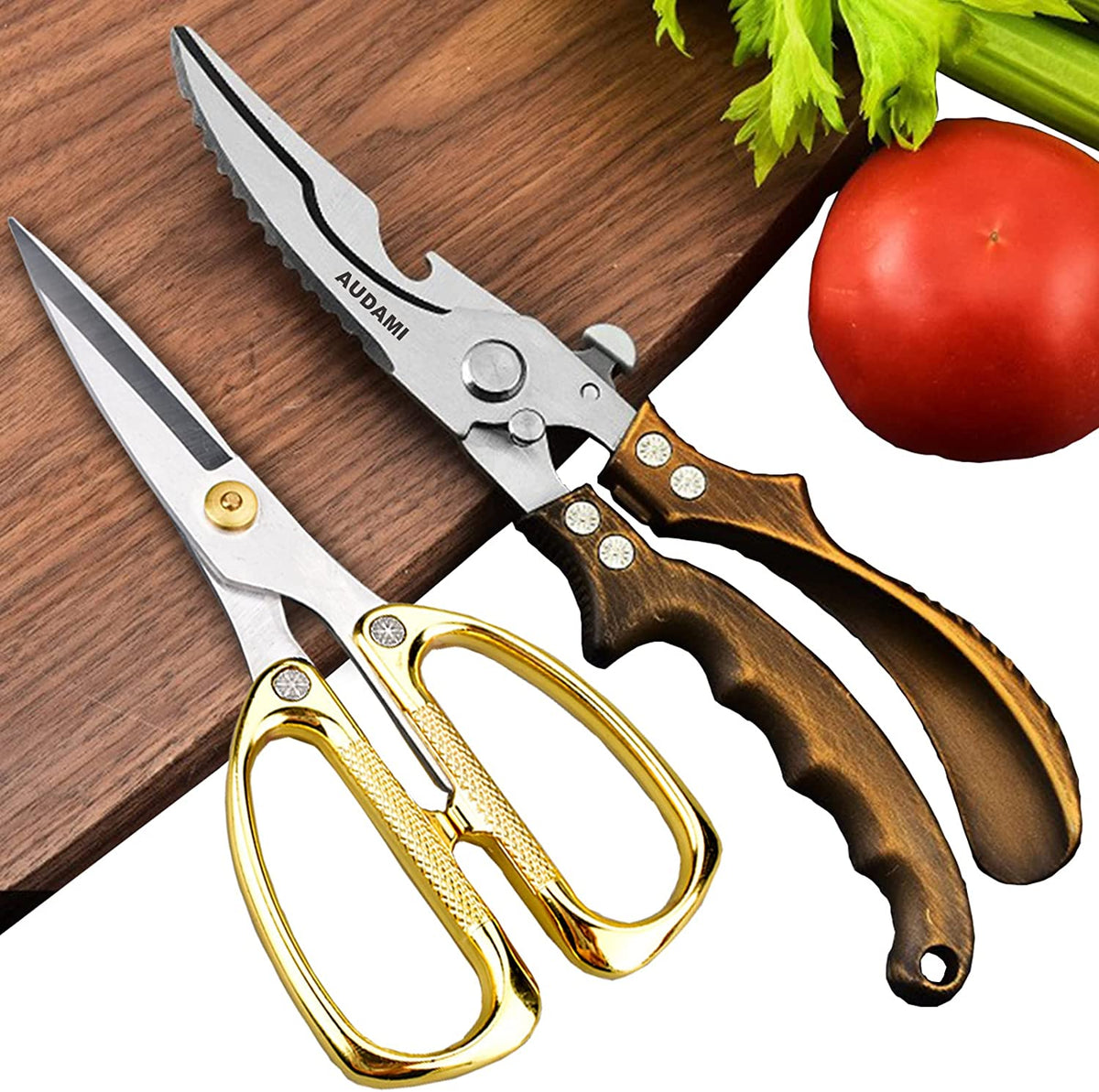 Skanto | Kitchen Shears Heavy Duty Kitchen Shears Set 2-Pack, Poultry Shears Heavy Duty Professional Quick