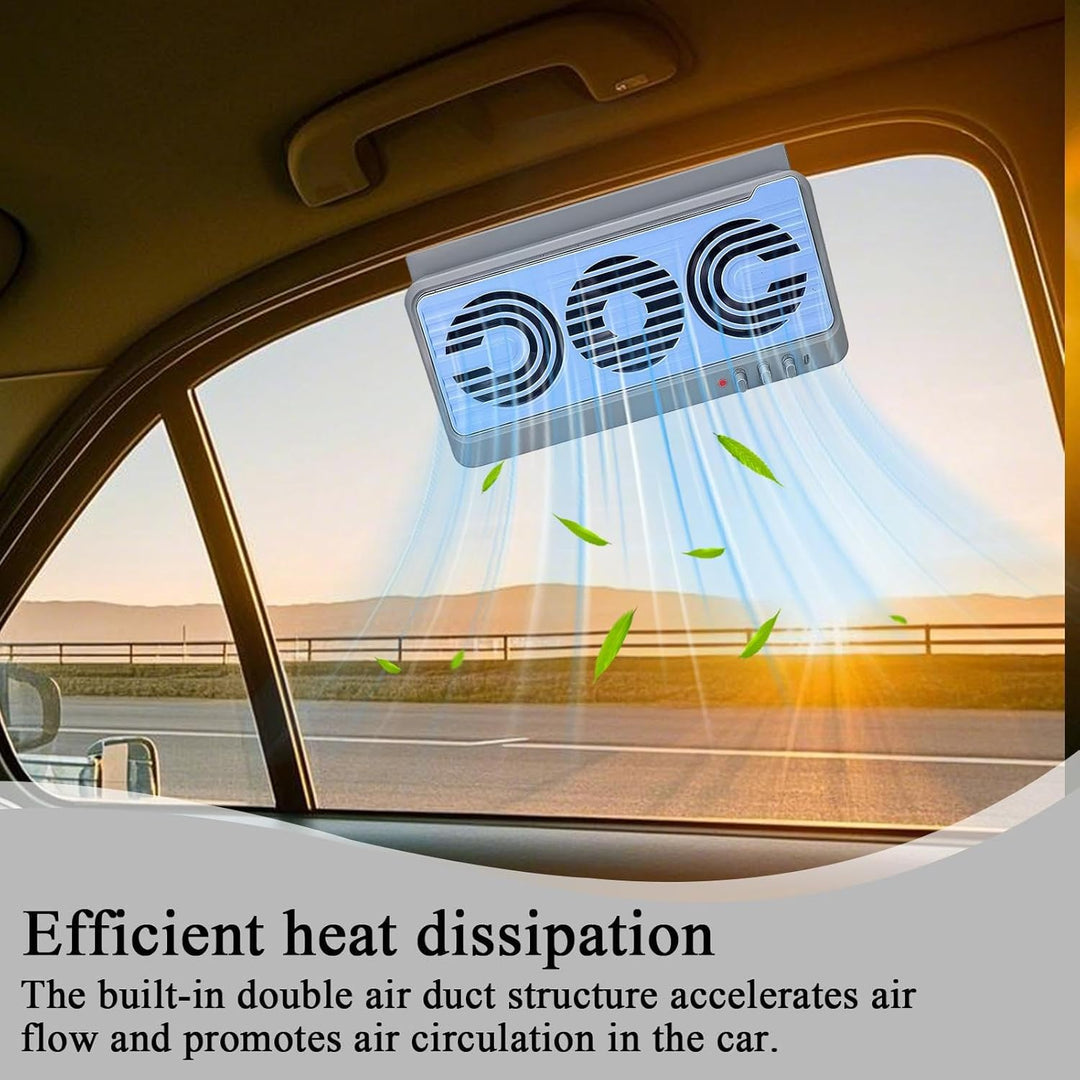 Kalsten | Solar Car Window Fan – Dual Duct Ventilation Exhaust & Cooling Accessory – Aurovent