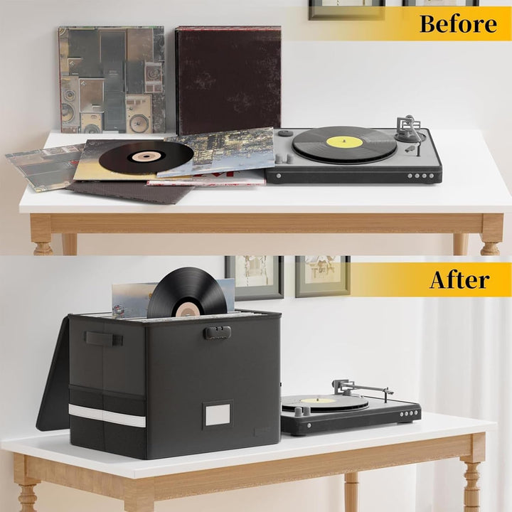 Kalsten | Fireproof Record Storage Case – Waterproof Organizer for 150+ 12-Inch Records – Arcion