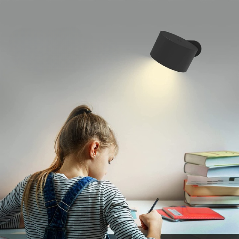 LED Wall Lights, Wall-mounted Lamps with Rechargeable Battery, 3 Color Temperatures & 3 Brightness Levels, 360° Rotatable Magnetic Ball, Wireless Wall Lights for Study, Reading, Nightstand | Kalsten