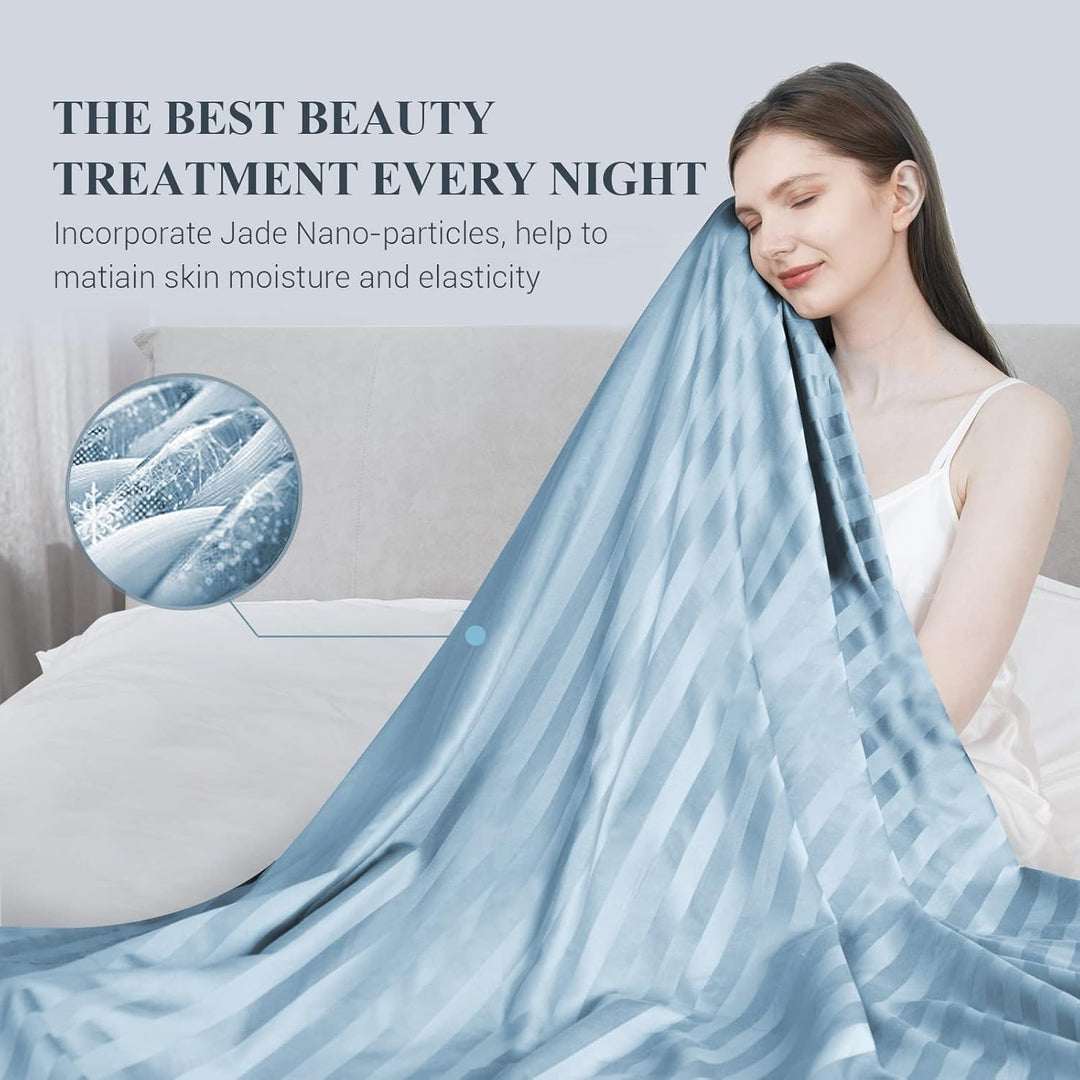 Cooling Fabric Q-max>0.5  Double-Sided Summer Blanket of Color Blue | Kalsten