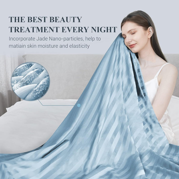 Cooling Fabric Q-max>0.5  Double-Sided Summer Blanket of Color Blue | Kalsten