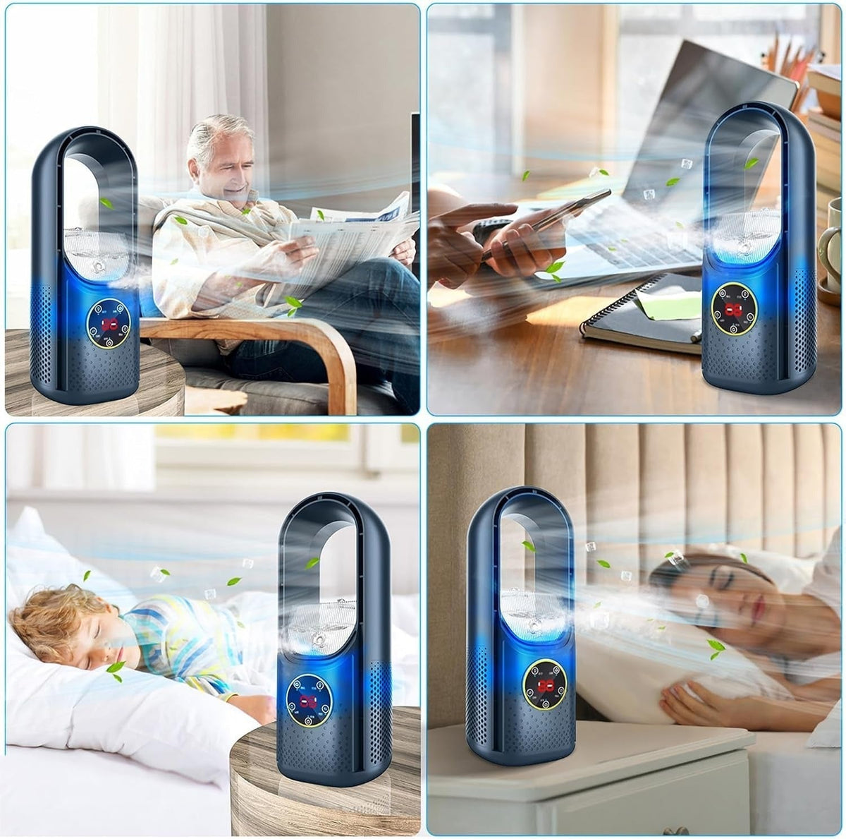 Bladeless Portable Air Conditioner | Ultrasonic, Ergonomic Design & Ideal for Home & Office Use | Skanto