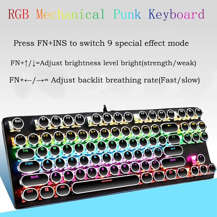 Kalsten | 87-Key Mechanical Gaming Keyboard RGB Backlit Blue Switch