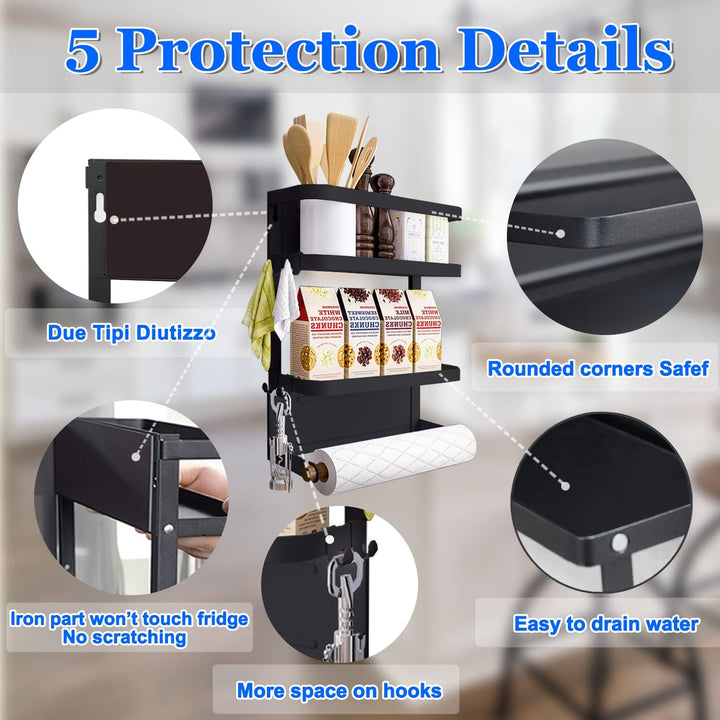 Kalsten | Magnetic Fridge Spice Rack with Paper Towel Holder – Oryden