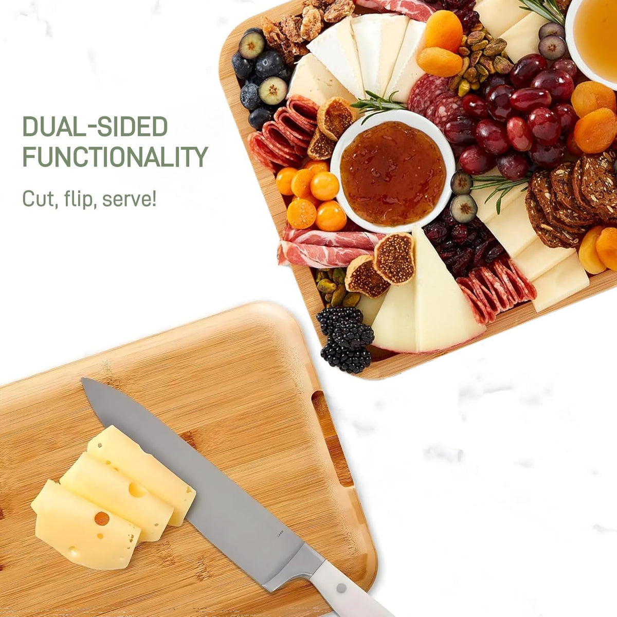 BowLift | Bamboo Charcuterie Serving Board with Locking Clear Lid – Savorya