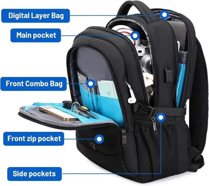 Water-Resistant Laptop & Travel Backpack with Organised Compartments | Kalsten