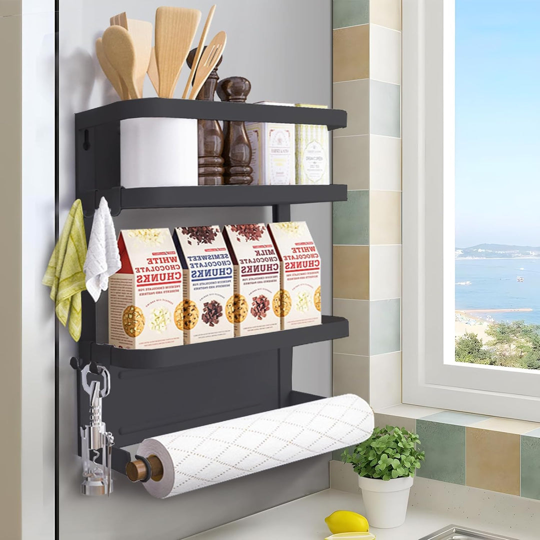 Kalsten | Magnetic Fridge Spice Rack with Paper Towel Holder – Oryden