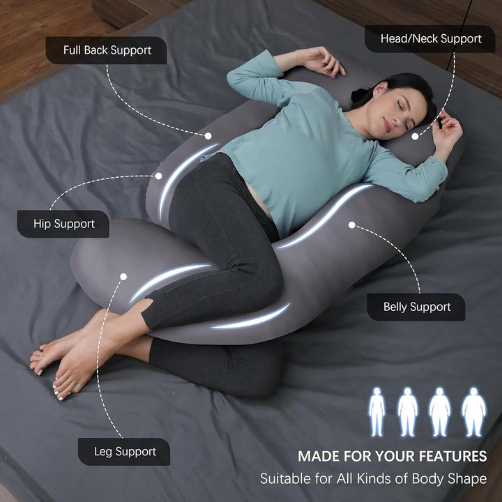 Kalsten | J-Shaped Maternity Support Pillow for Side Sleeping and Breastfeeding
