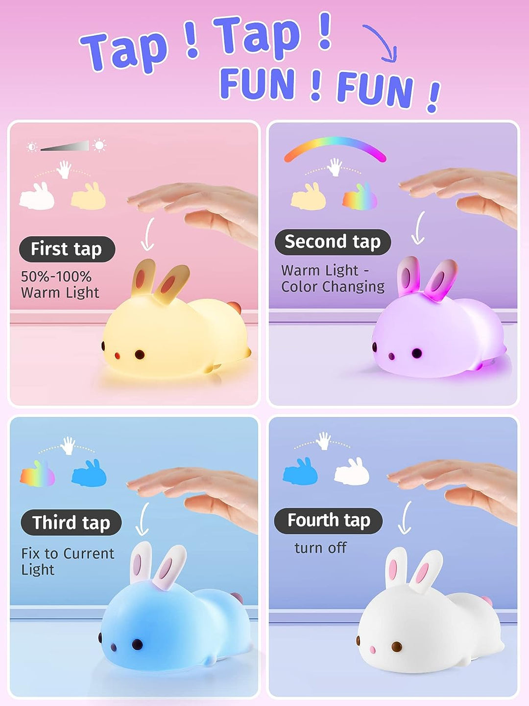 RabbitDream Nightlight Magical Rabbit with Color Changing LED Light Kalsten