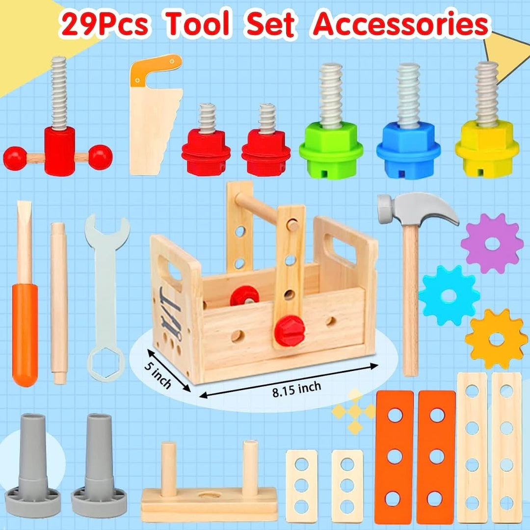 Kalsten | WoodCraft Kids Toolbox – Wood Tool Box for Creative Play & Motor Skills Development from 6 Months