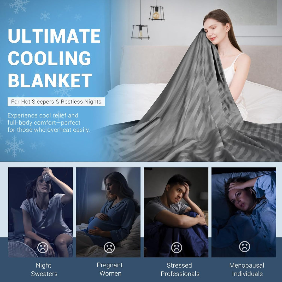 Cooling Fabric Q-max>0.5 Double-Sided Summer Blanket  of Dark Grey | Kalsten
