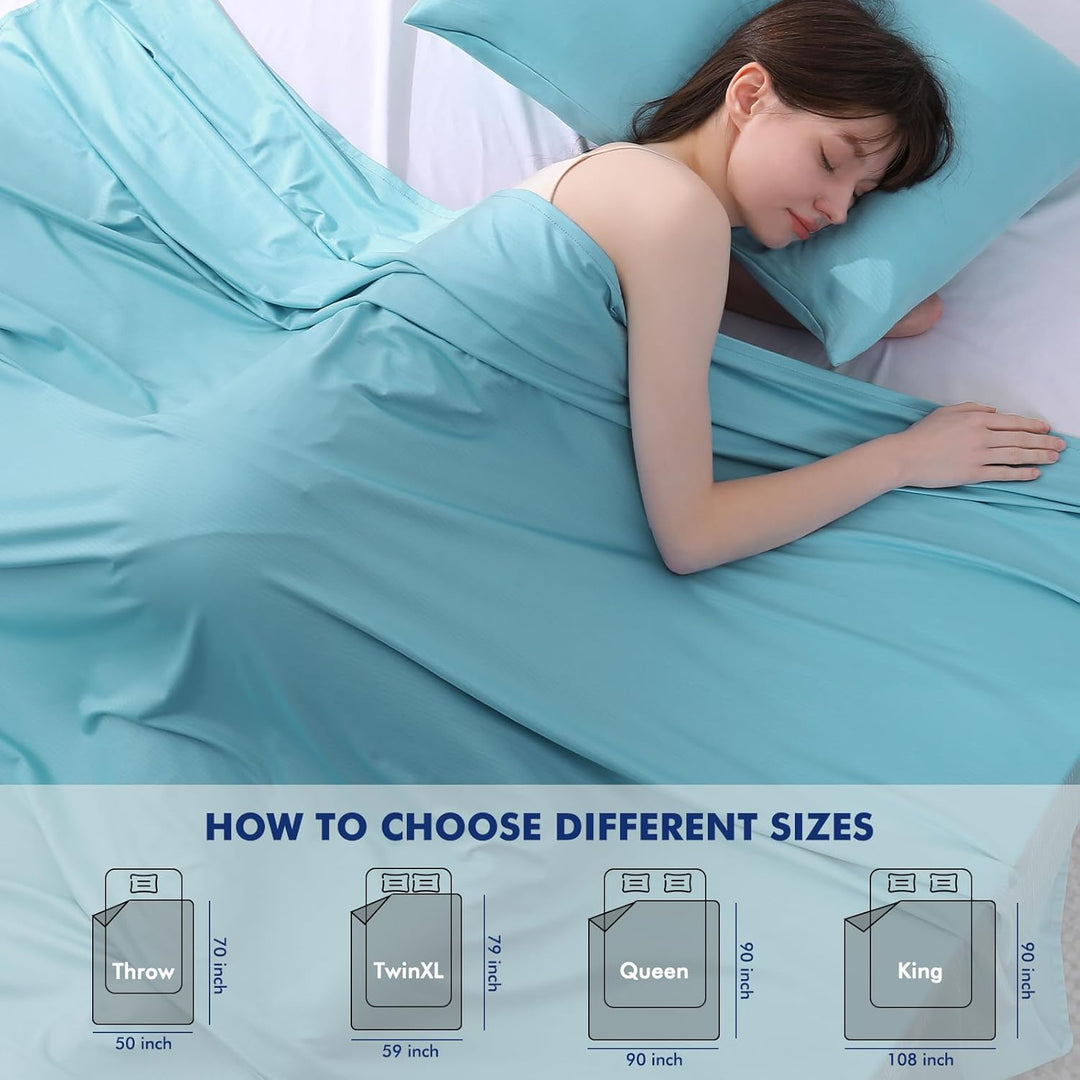 Blue Cooling Blanket –Silver Ion Freshness,  3.0, Lightweight for Hot Sleepers | Kalsten