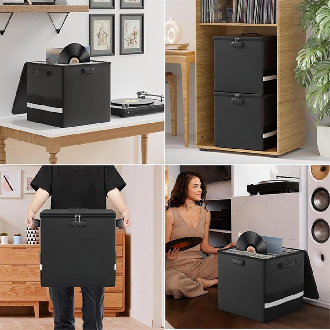Kalsten | Fireproof Record Storage Case – Waterproof Organizer for 150+ 12-Inch Records – Arcion