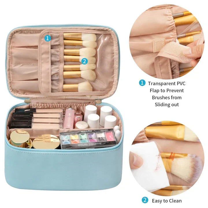 Skanto | Practical Makeup Organizer for Travel | With Compartments and Dividers