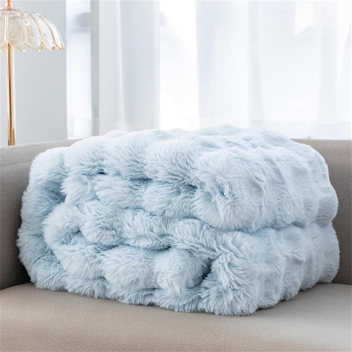 Kalsten | Faux Fur Chunky Knit Duvet Cover Throw