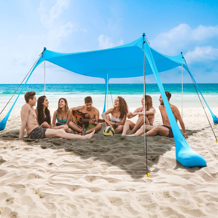 Kalsten | UPF50+ Family Beach Tent with Aluminium Poles and Sand Anchors