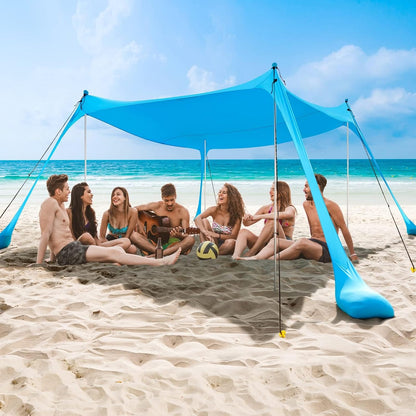 Kalsten | UPF50+ Family Beach Tent with Aluminium Poles and Sand Anchors
