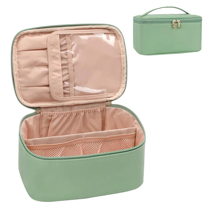 Skanto | Practical Makeup Organizer for Travel | With Compartments and Dividers