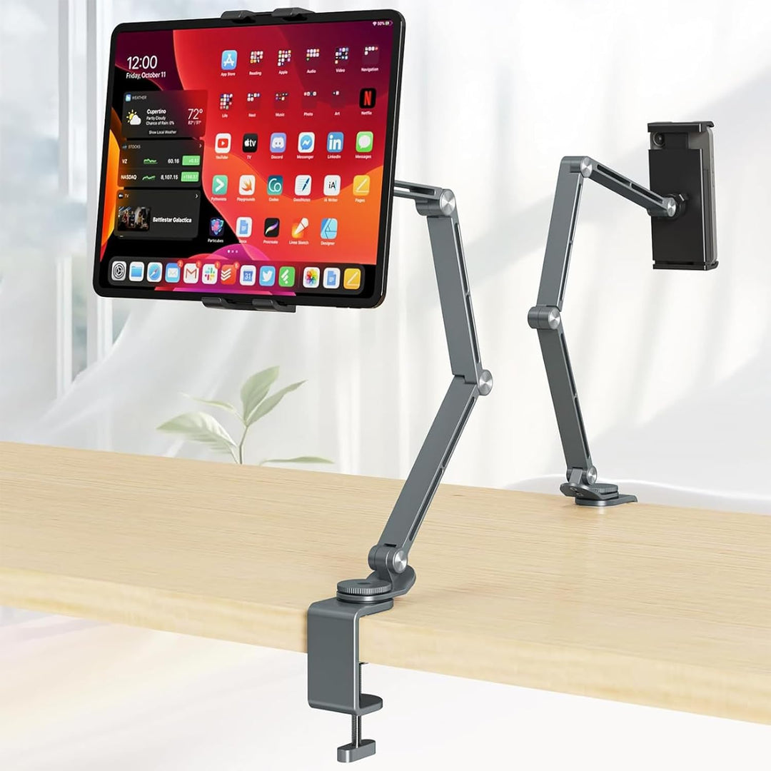 Kalsten | Adjustable Aluminum Tablet Desk Stand with 360° Rotation – Movaro