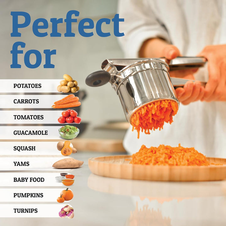 Kalsten | PureMasher Pro Stainless Steel Potato Masher 15oz | Extra Large Capacity | For Mashed Potatoes, Vegetables & Fruits | Lump-Free & Durable