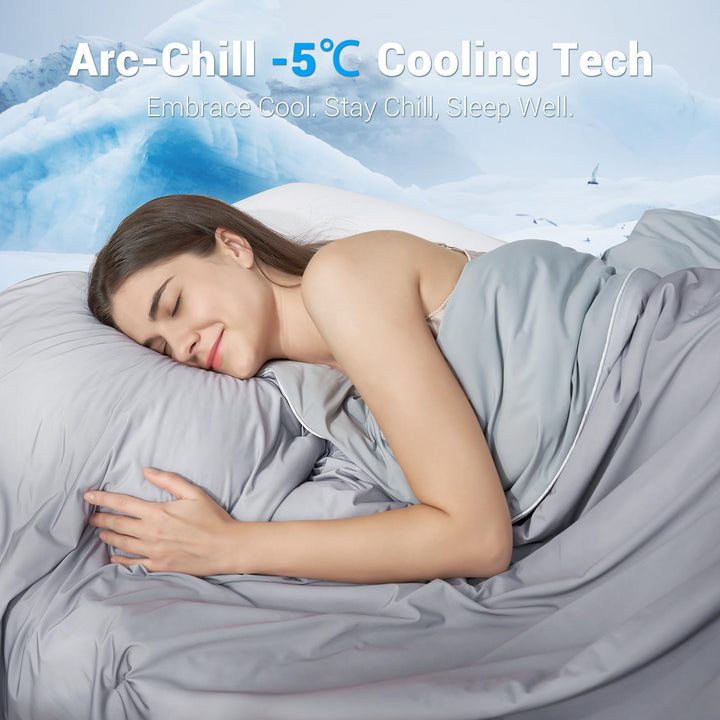 Cooling Comforter Q-Max > 0.5, Breathable & Soft, Gradient Gray | Kalsten