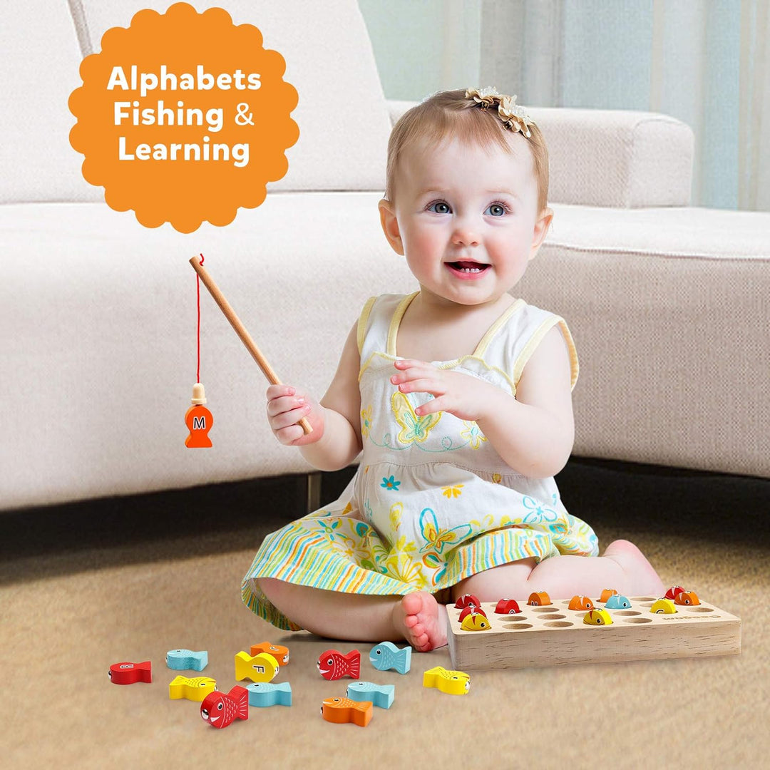 Enchanting Wooden Magnetic Fishing Game - Educational Play Fun for Toddlers Kalsten