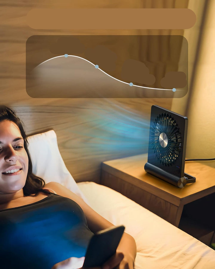 USB desk fan – ultra-quiet with stepless tilt adjustment | Kalsten