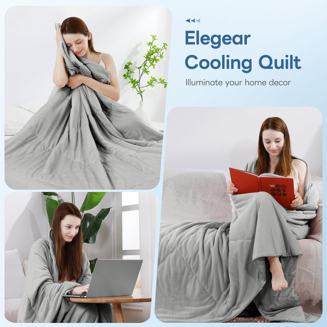Cooling Duvet for Night Sweats –  Q-Max 0.5, Soft Double-Layer Summer Blanket | Kalsten