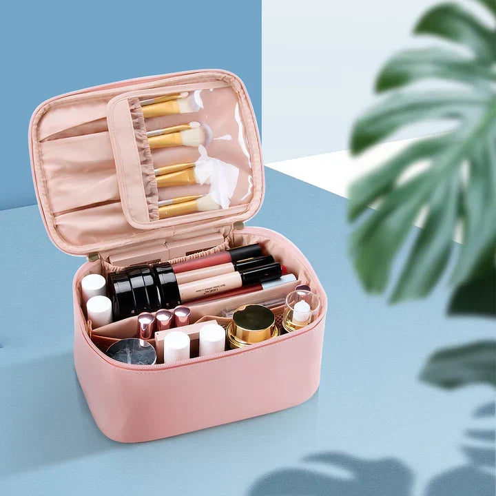 Skanto | Practical Makeup Organizer for Travel | With Compartments and Dividers